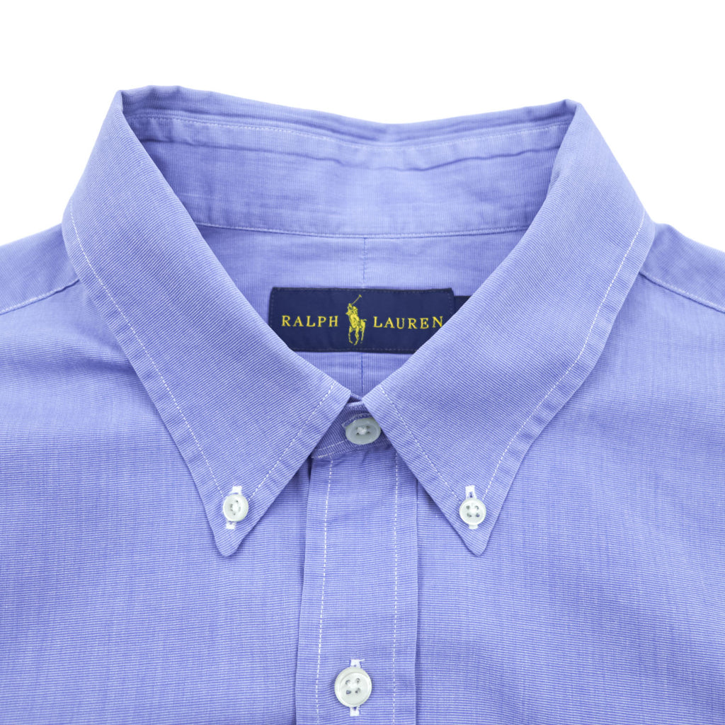 Ralph Lauren 長袖 ボタンダウンシャツ XL ブルー スモールポニー ロゴ 刺繍