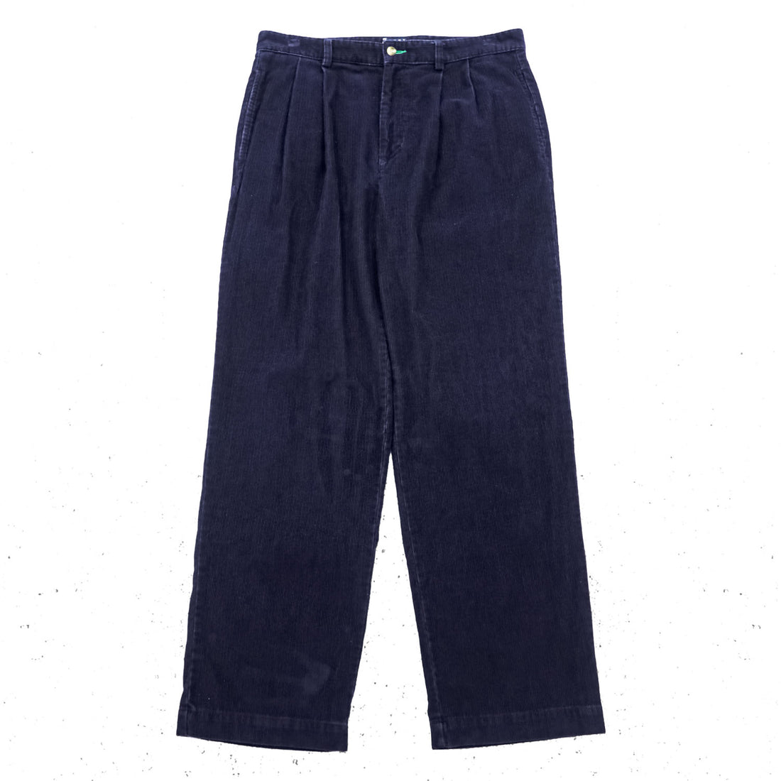 TOMMY HILFIGER 2タック ワイド チノパンツ コーデュロイ スラックス L ネイビー コットン プリーツ