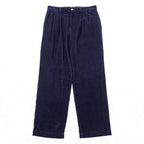 TOMMY HILFIGER 2タック ワイド チノパンツ コーデュロイ スラックス L ネイビー コットン プリーツ