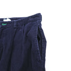 TOMMY HILFIGER 2タック ワイド チノパンツ コーデュロイ スラックス L ネイビー コットン プリーツ
