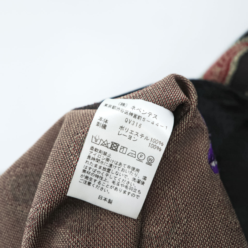 Needles ペイズリー柄 トラックパンツ ジャージ L ブラック ジャカード 総柄 POLY-JACQUARD QV316 日本製