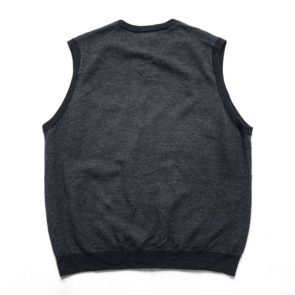 Brooks Brothers エクストラファイン メリノウール Vネック ニットベスト L グレー EXTRA FINE ITALIAN MERINO