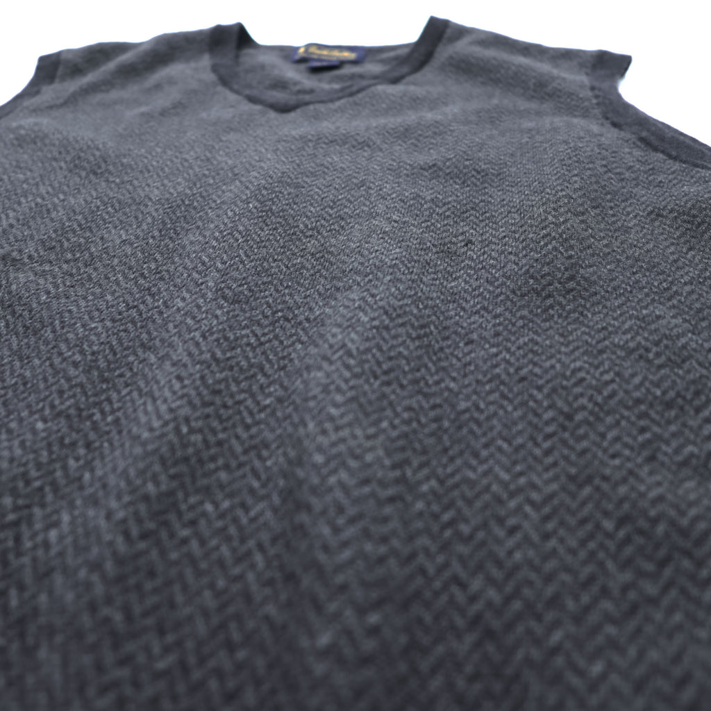 Brooks Brothers エクストラファイン メリノウール Vネック ニットベスト L グレー EXTRA FINE ITALIAN MERINO