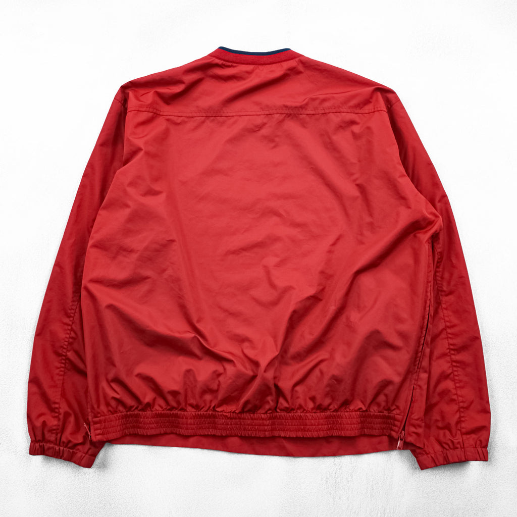 POLO GOLF Ralph Lauren 90年代 ヴィンテージ ピステ プルオーバー ジャージ L レッド 防水 メッシュライナー サイドジップ スリット