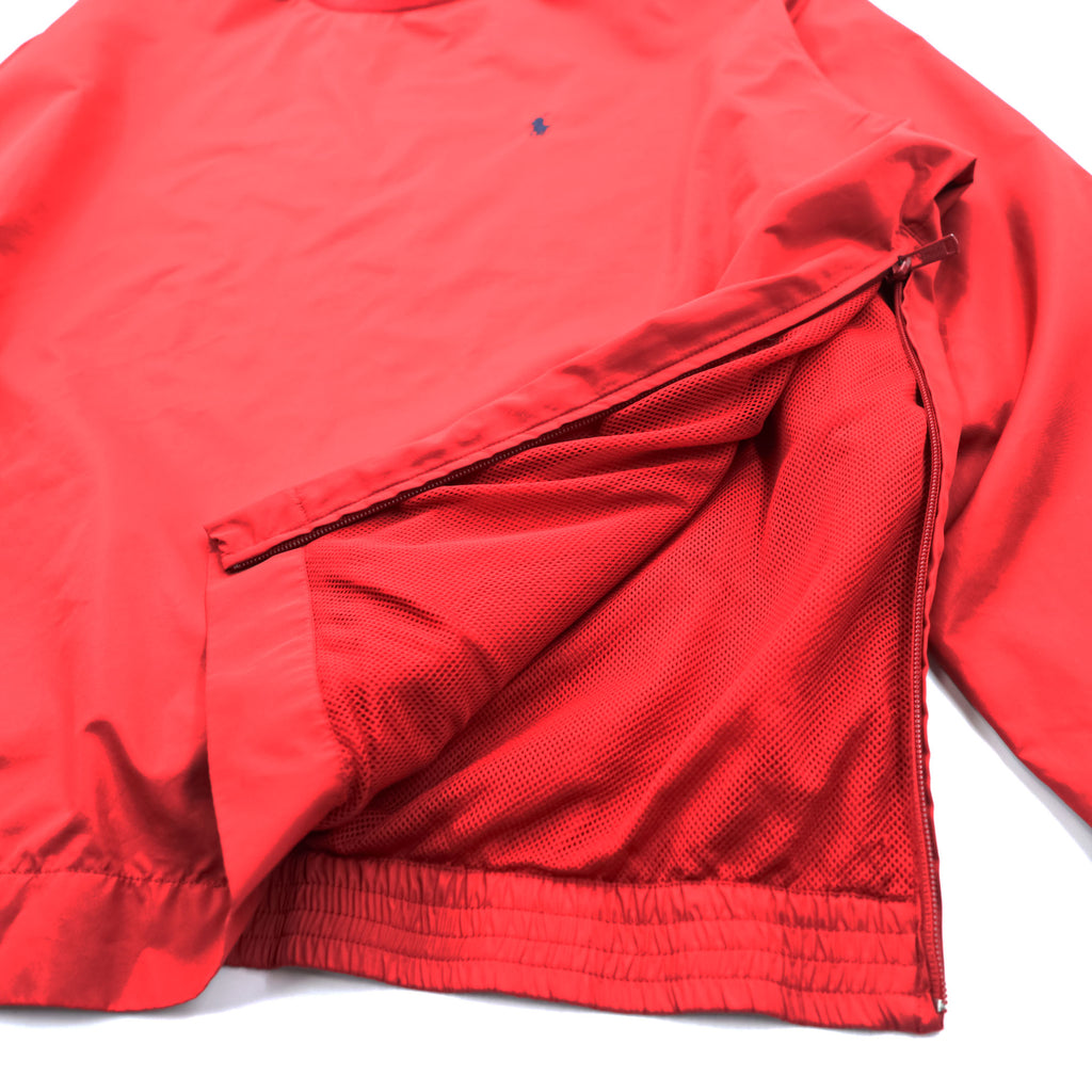 POLO GOLF Ralph Lauren 90年代 ヴィンテージ ピステ プルオーバー ジャージ L レッド 防水 メッシュライナー サイドジップ スリット