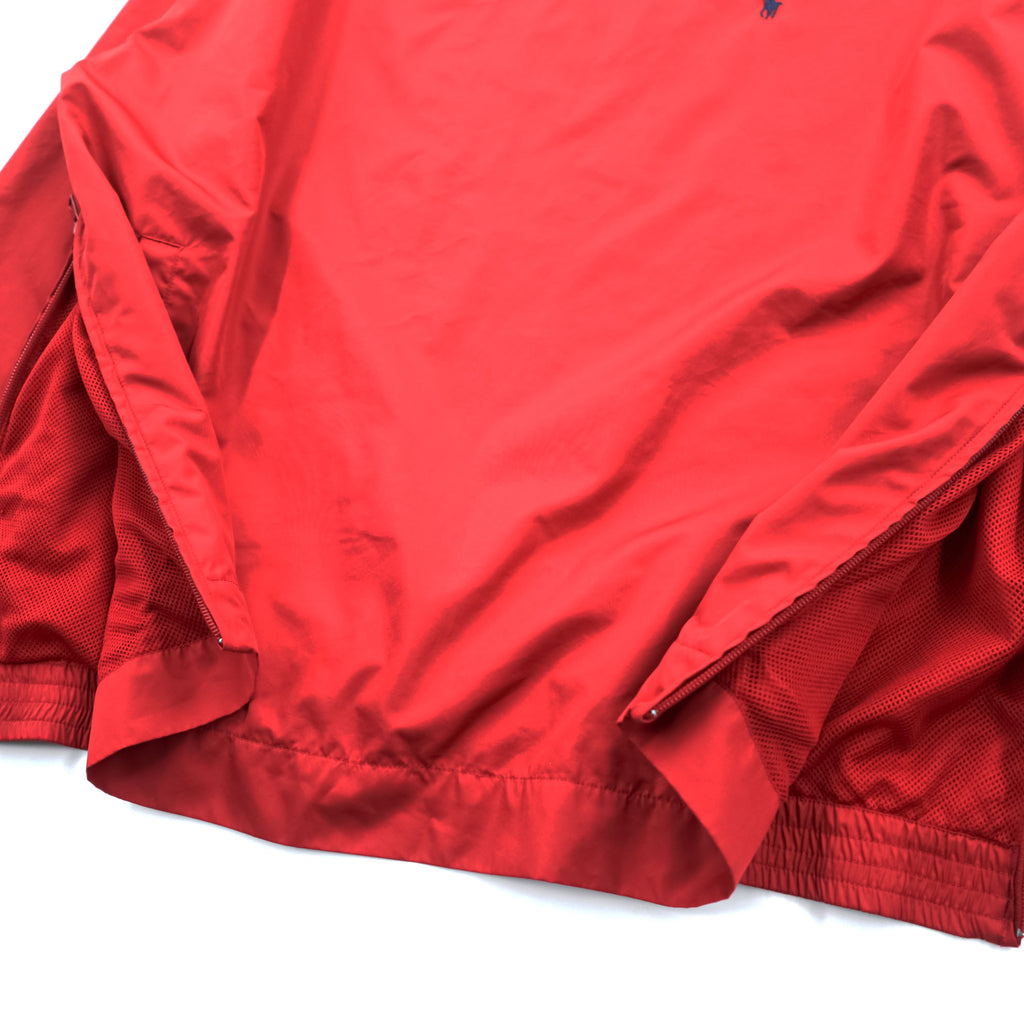 POLO GOLF Ralph Lauren 90年代 ヴィンテージ ピステ プルオーバー ジャージ L レッド 防水 メッシュライナー サイドジップ スリット