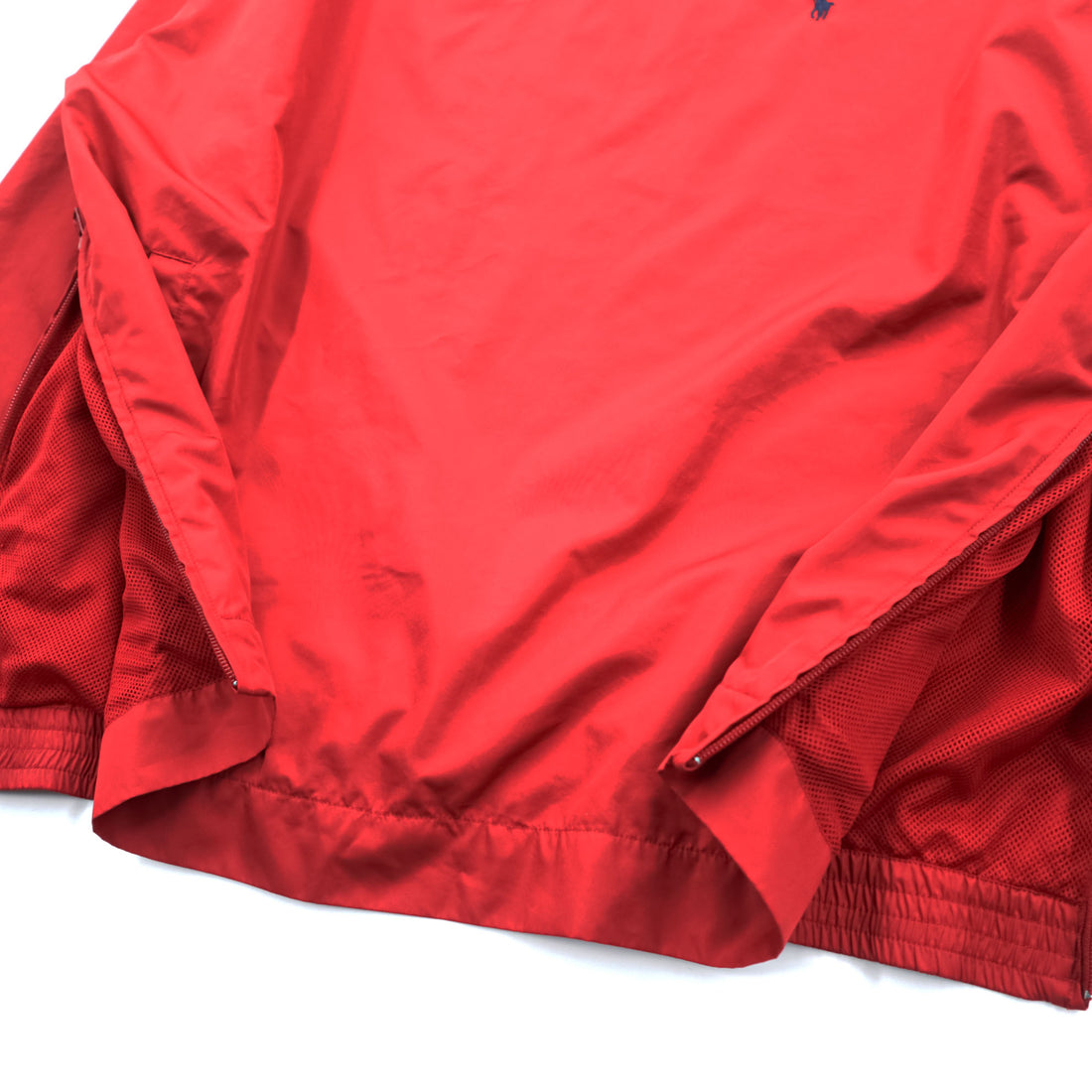 POLO GOLF Ralph Lauren 90年代 ヴィンテージ ピステ プルオーバー ジャージ L レッド 防水 メッシュライナー サイドジップ スリット