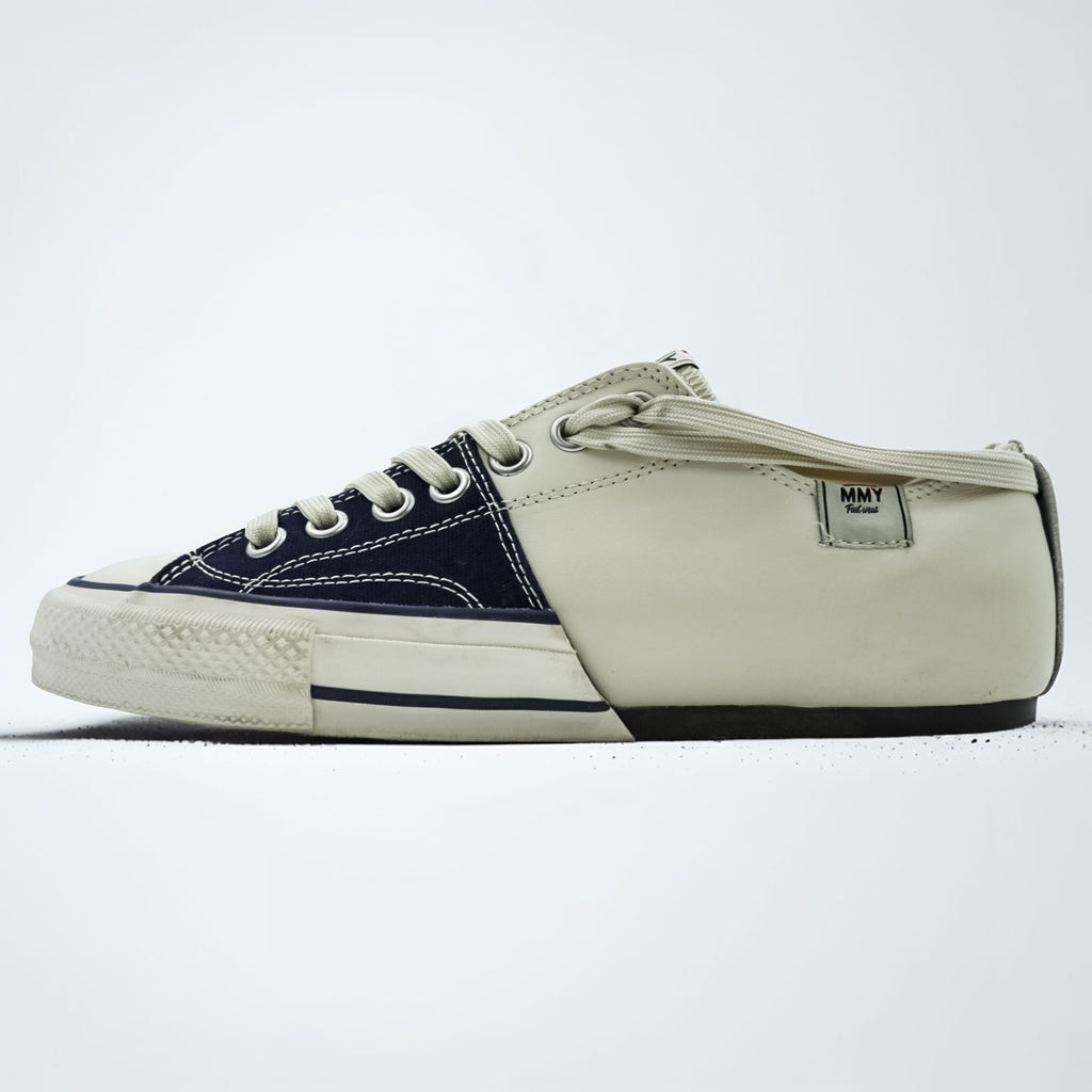 Maison MIHARA YASUHIRO x Nigel Cabourn Split Sneaker Low Top Navy Ivory Canvas Leather C08FW702 EU42