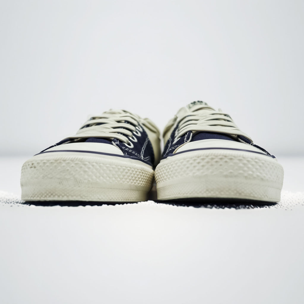 Maison MIHARA YASUHIRO x Nigel Cabourn Split Sneaker Low Top Navy Ivory Canvas Leather C08FW702 EU42