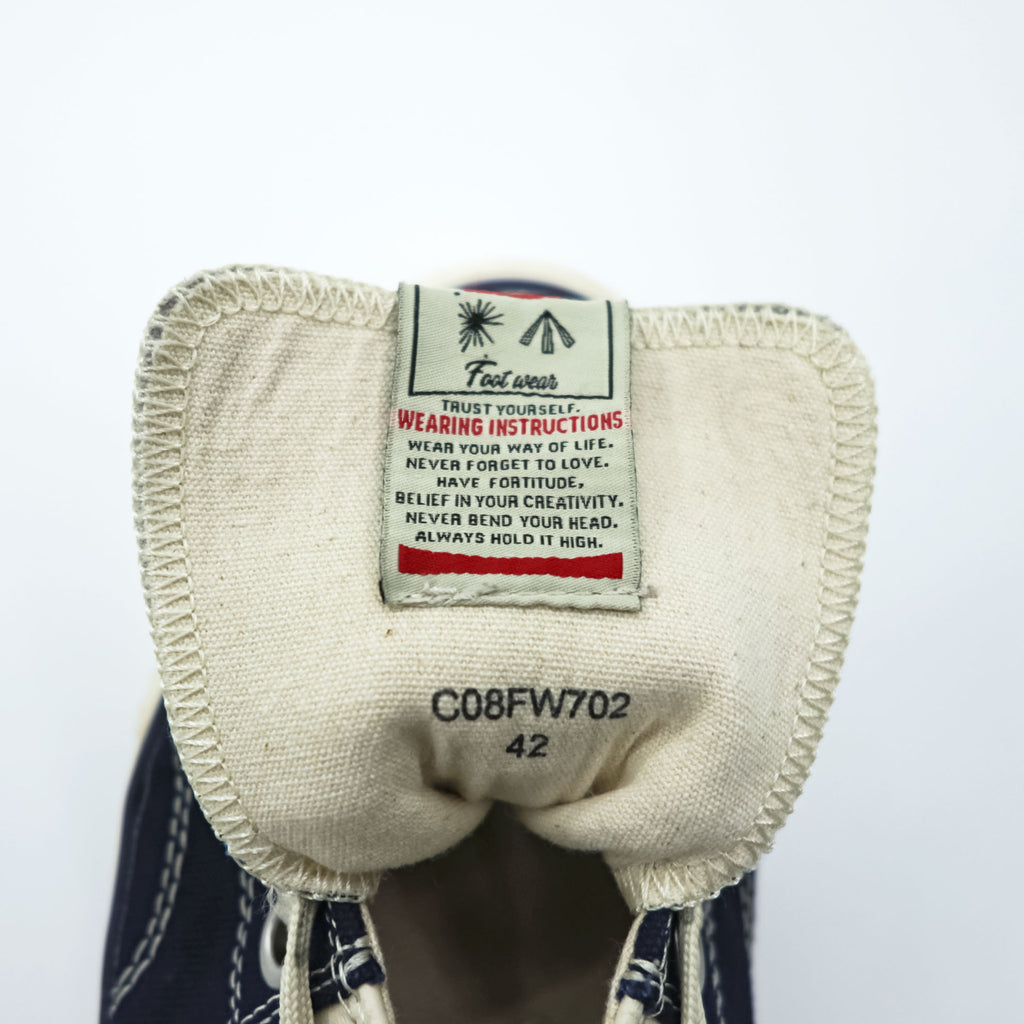 Maison MIHARA YASUHIRO x Nigel Cabourn Split Sneaker Low Top Navy Ivory Canvas Leather C08FW702 EU42