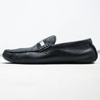 BALLY Driving Shoes Leather Loafers US7 Black WALTEC Swiss Made SVKF