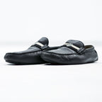 BALLY Driving Shoes Leather Loafers US7 Black WALTEC Swiss Made SVKF