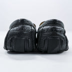 BALLY Driving Shoes Leather Loafers US7 Black WALTEC Swiss Made SVKF