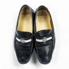 BALLY Driving Shoes Leather Loafers US7 Black WALTEC Swiss Made SVKF