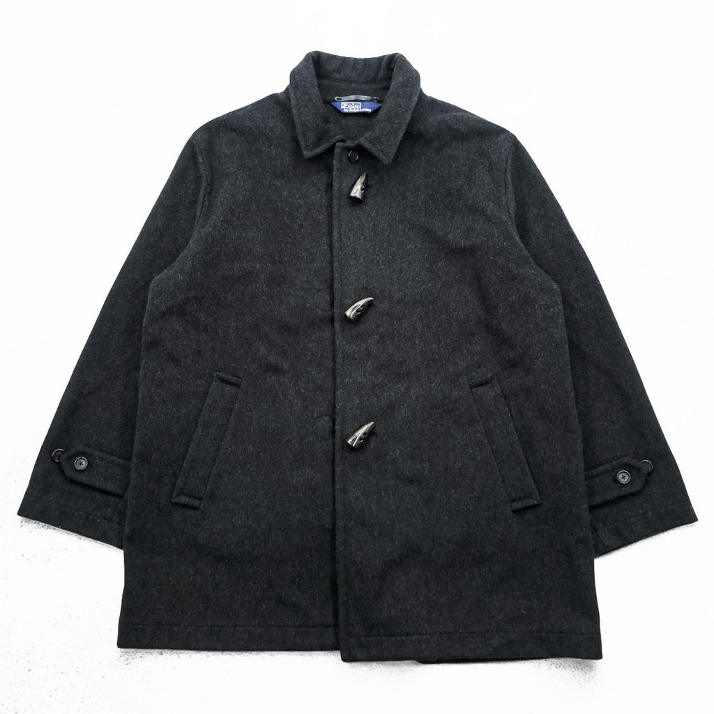 Polo Ralph Lauren 90s Vintage Duffle Coat XL Gray Melton Wool Triangle Tag