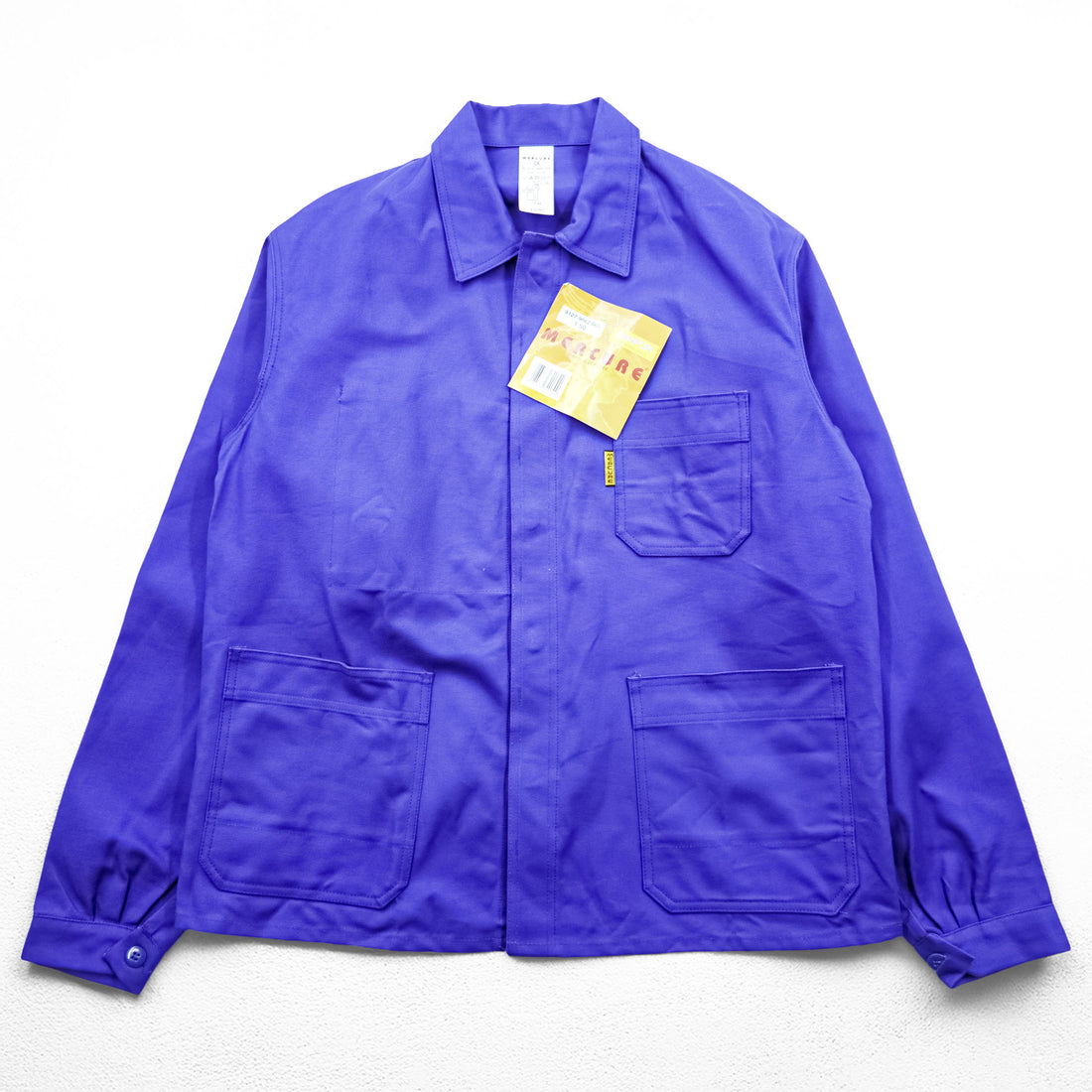 MERCURE French Work Jacket Chore Coat Blue Cotton Deadstock Sanfor Size T50