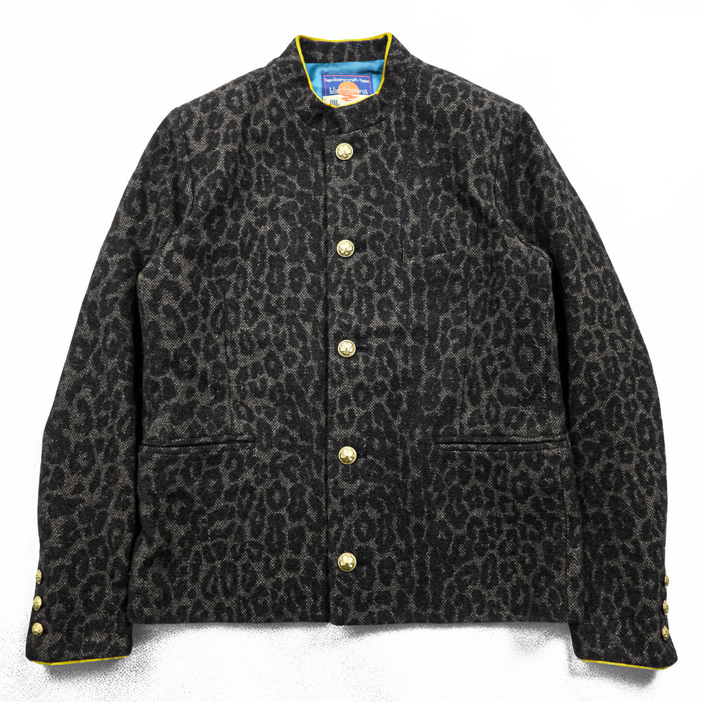 blackmeans レオパードスクールジャケット LEOPARD SCHOOL JACKET ブルゾン M ブラウン 総柄 945-69TJ154-1 日本製