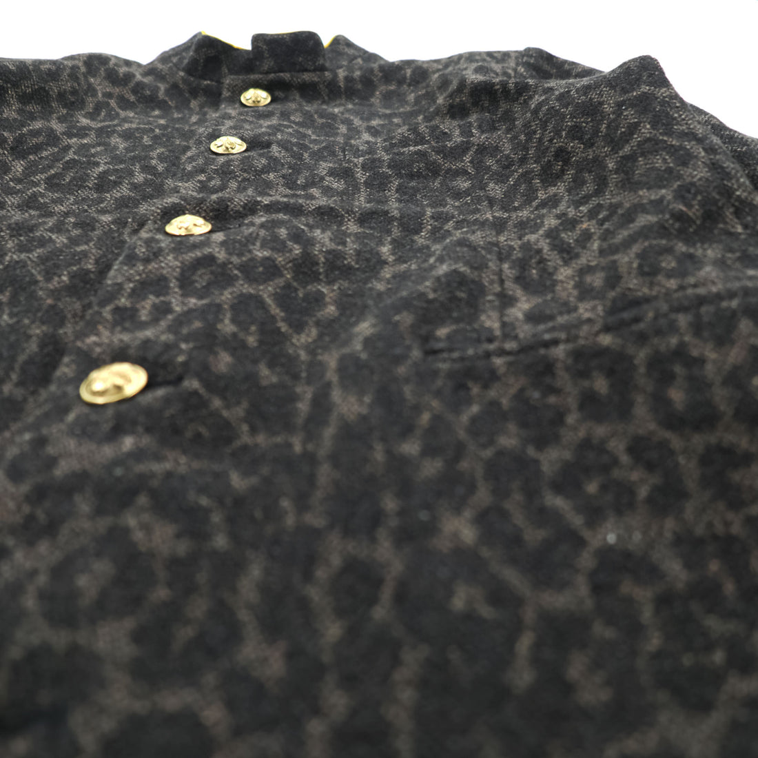 blackmeans レオパードスクールジャケット LEOPARD SCHOOL JACKET ブルゾン M ブラウン 総柄 945-69TJ154-1 日本製