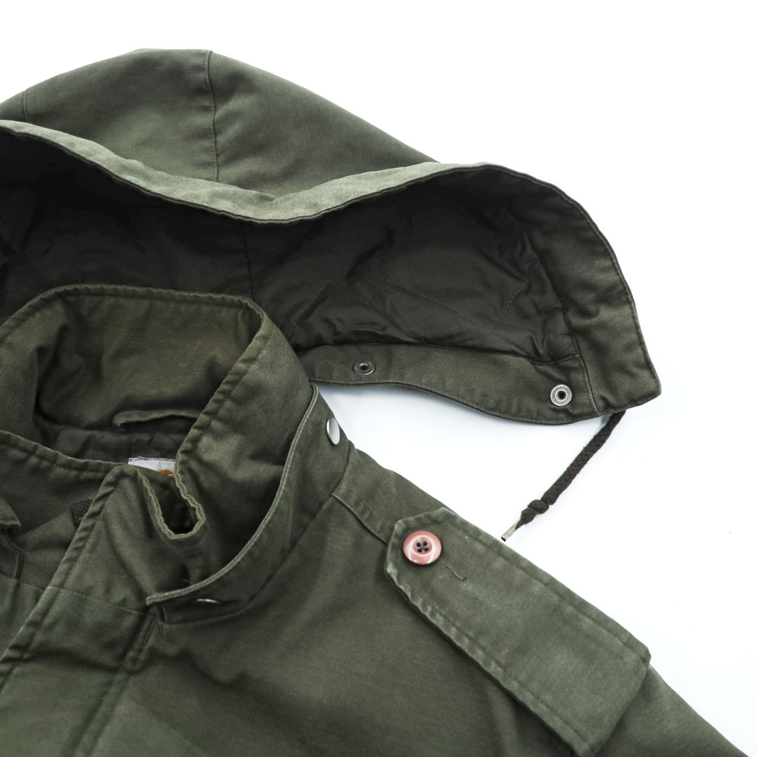 Carhartt Hickman Coat Mod Parka Field Jacket, Size XL, Khaki, Padded, Detachable Hoodie, Epaulets, Drawcord