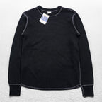 BUZZ RICKSON'S 日本製 サーマル 長袖 ロングスリーブ ワッフル Tシャツ S ブラック ロンT BR63755 未使用品