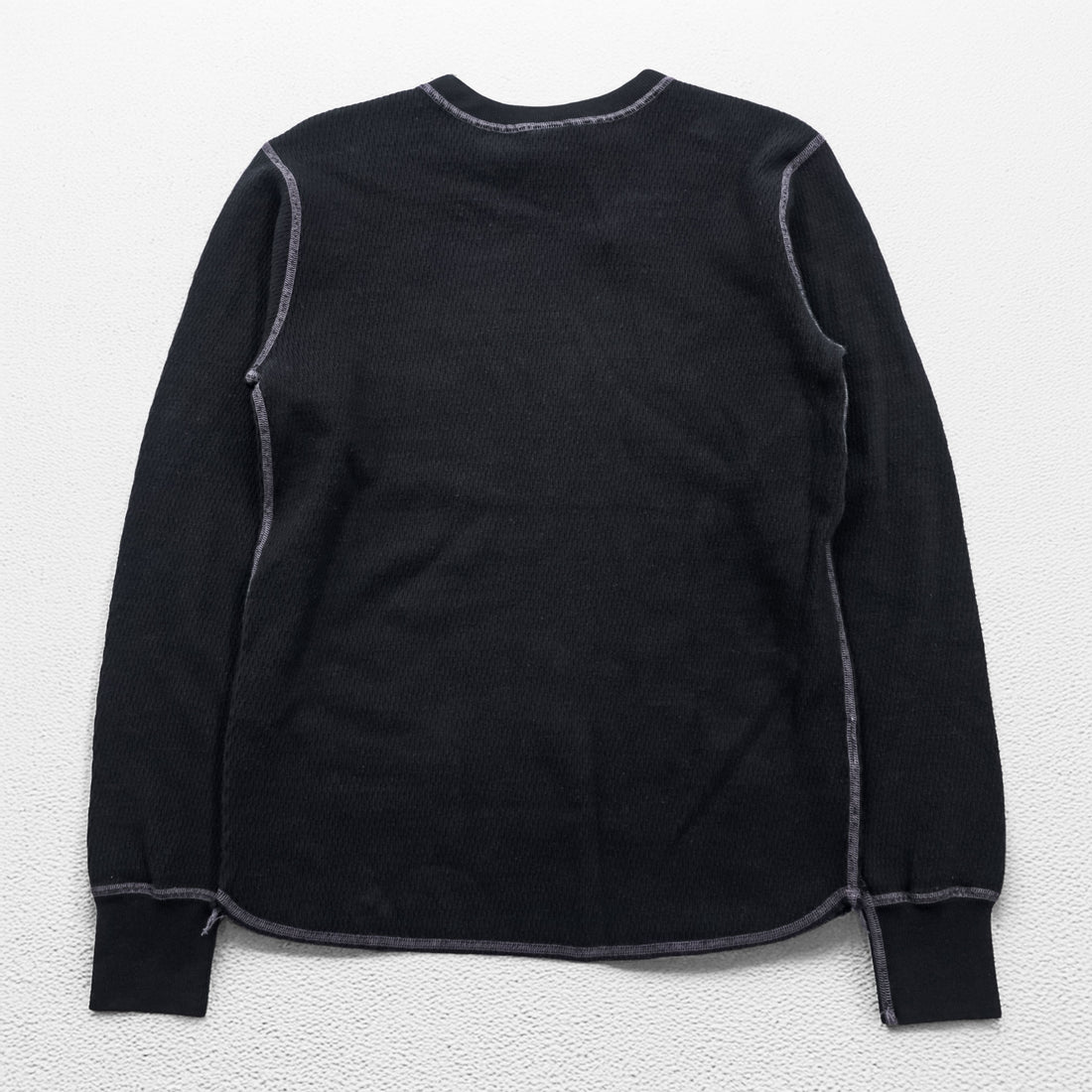 BUZZ RICKSON'S 日本製 サーマル 長袖 ロングスリーブ ワッフル Tシャツ S ブラック ロンT BR63755 未使用品