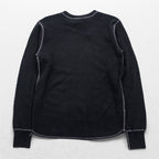BUZZ RICKSON'S 日本製 サーマル 長袖 ロングスリーブ ワッフル Tシャツ S ブラック ロンT BR63755 未使用品