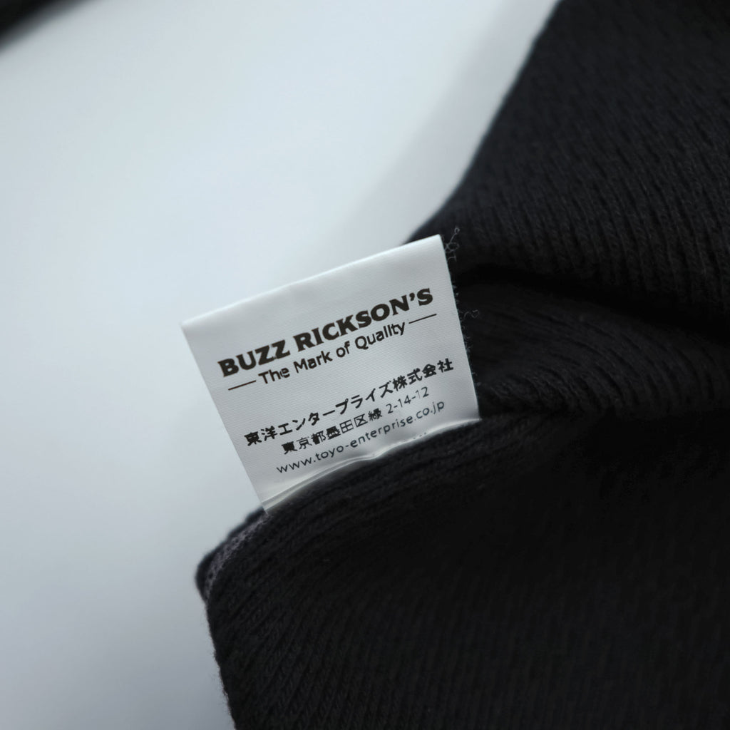 BUZZ RICKSON'S 日本製 サーマル 長袖 ロングスリーブ ワッフル Tシャツ S ブラック ロンT BR63755 未使用品