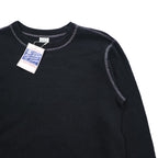 BUZZ RICKSON'S 日本製 サーマル 長袖 ロングスリーブ ワッフル Tシャツ S ブラック ロンT BR63755 未使用品