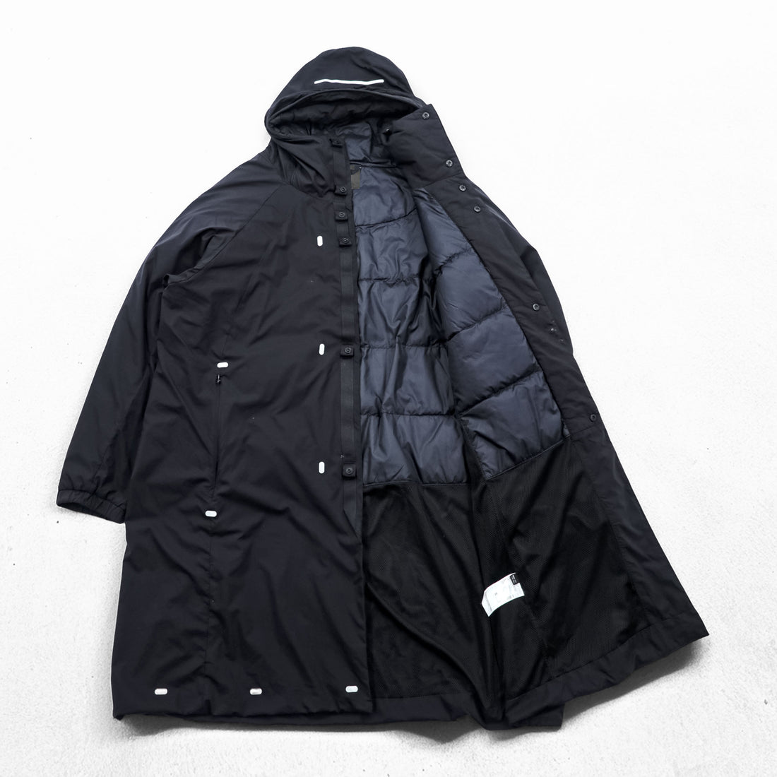 alk phenix ドームコート dome coat ダウンオーバーコート L ブラック EPIC 撥水ダウン リフレクタープリント PO952OT51