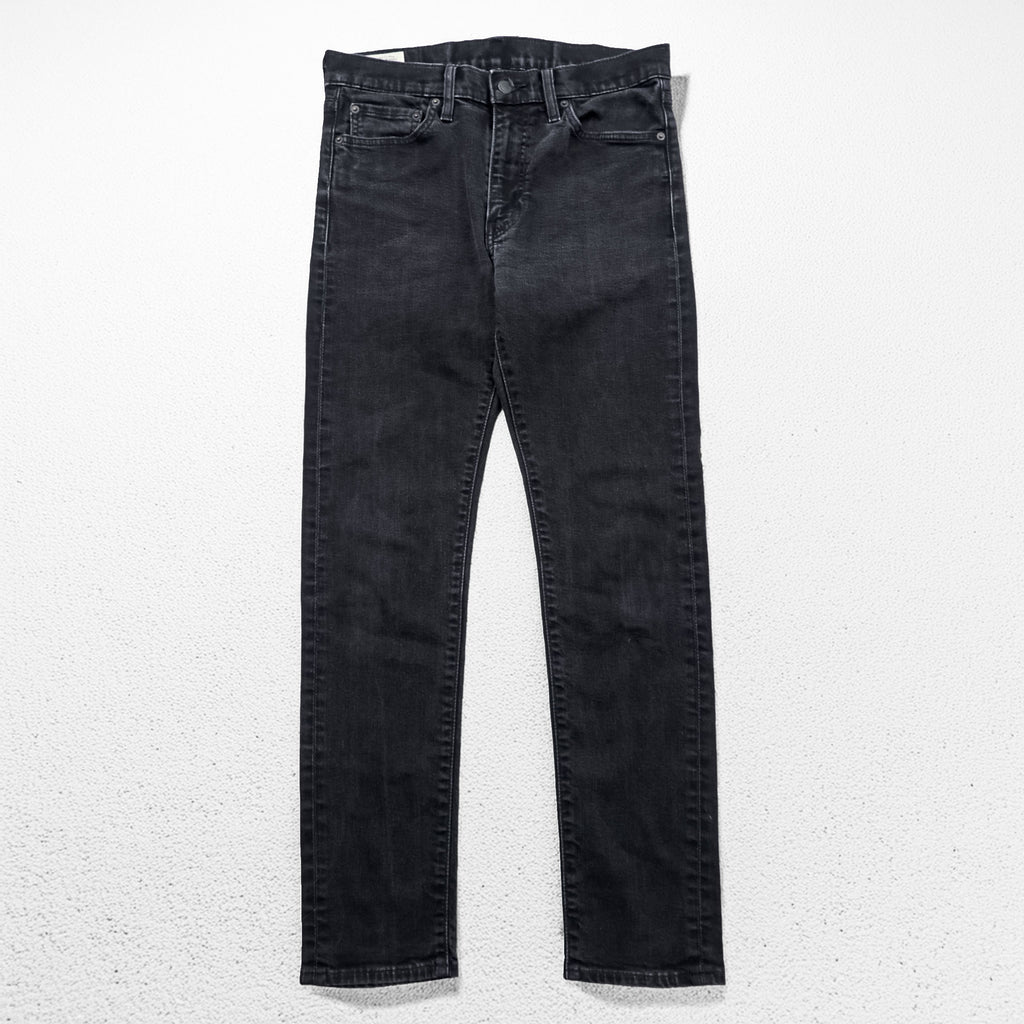 Levi Strauss 510 Skinny Fit Denim Pants Jeans M Black Stretch Men's Jeans PREMIUM Big E Leather Patch 05510-0857