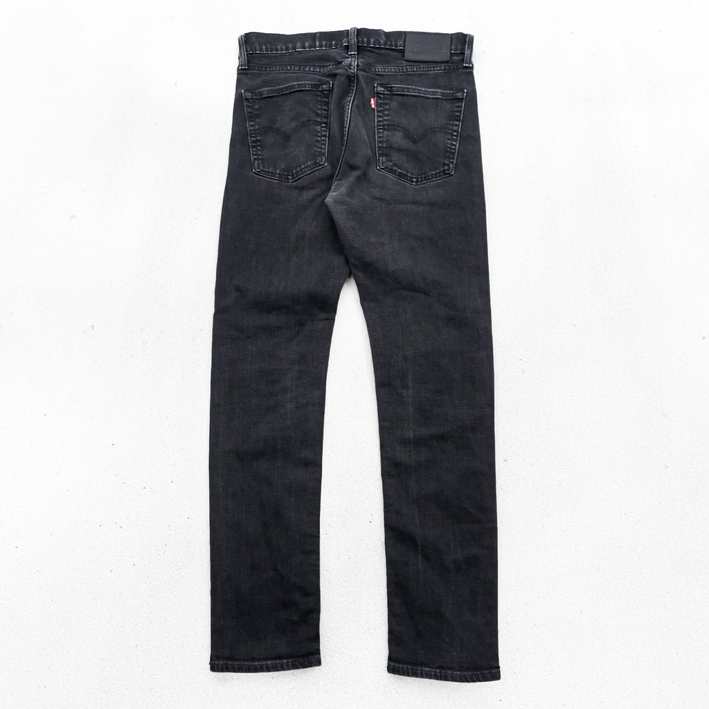 Levi Strauss 510 Skinny Fit Denim Pants Jeans M Black Stretch Men's Jeans PREMIUM Big E Leather Patch 05510-0857