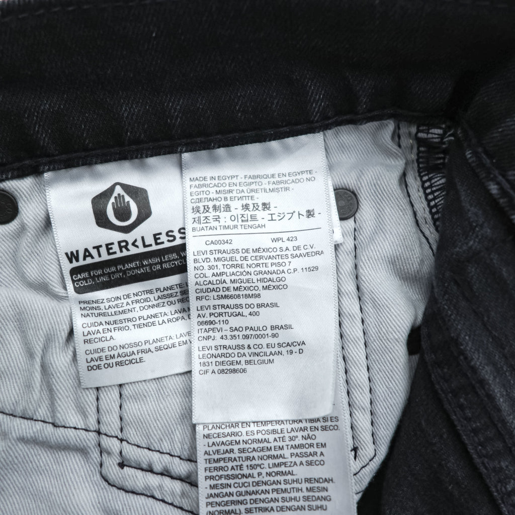 Levi Strauss 510 Skinny Fit Denim Pants Jeans M Black Stretch Men's Jeans PREMIUM Big E Leather Patch 05510-0857