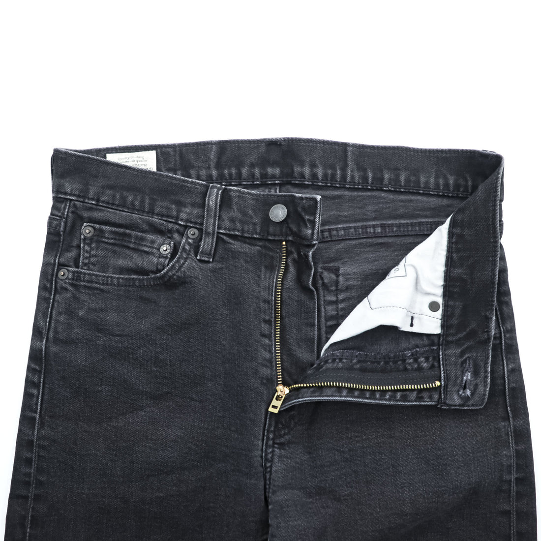 Levi Strauss 510 Skinny Fit Denim Pants Jeans M Black Stretch Men's Jeans PREMIUM Big E Leather Patch 05510-0857