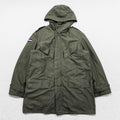 90s Vintage Dutch Army SEYNTEX Hooded Field Parka Olive Faux Fur Lined Military Jacket Size 50