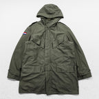 90s Vintage Dutch Army SEYNTEX Hooded Field Parka Olive Faux Fur Lined Military Jacket Size 50