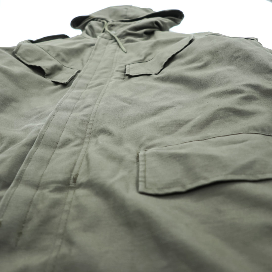 90s Vintage Dutch Army SEYNTEX Hooded Field Parka Olive Faux Fur Lined Military Jacket Size 50