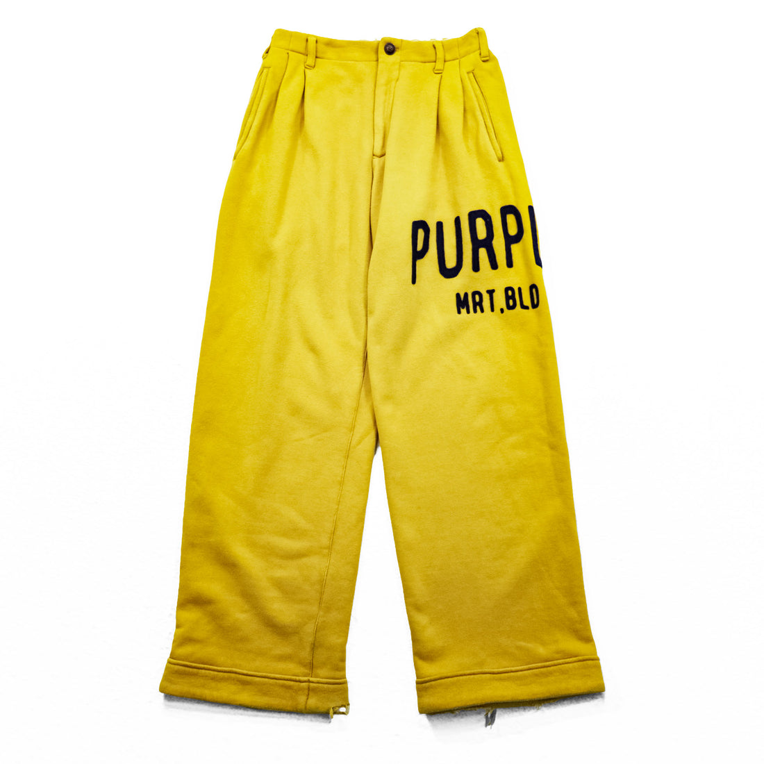 KHOKI 日本製 2タック プリーツ カレッジ スウェットパンツ M イエロー 2Tuck sweat pants PURPLE 24ss-p-08
