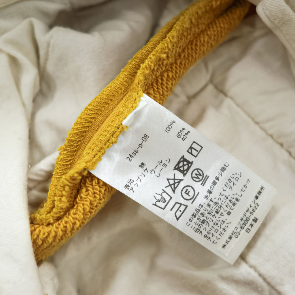 KHOKI Made in Japan Sweatpants M Yellow 2-Tuck Pleated 2-Tuck sweat pants 24ss-p-08