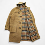Burberrys Speciality Duffle Coating Camel Wool Duffle Coat Nova Check Made in England