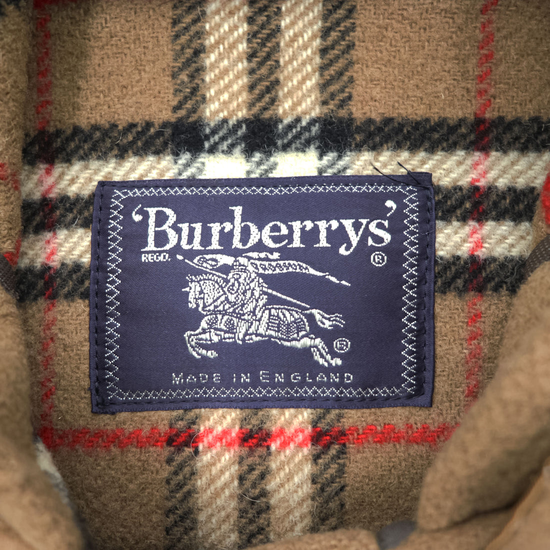 Burberrys Speciality Duffle Coating Camel Wool Duffle Coat Nova Check Made in England