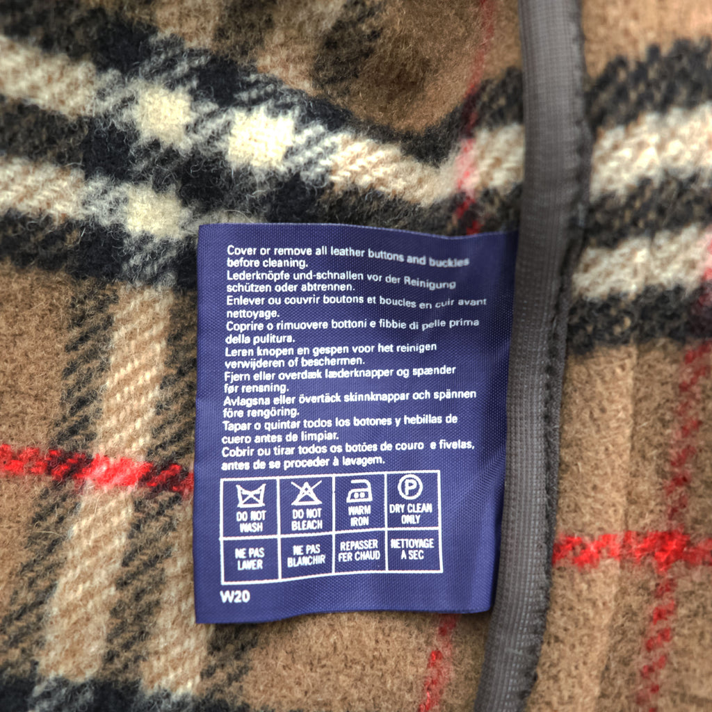 Burberrys Speciality Duffle Coating Camel Wool Duffle Coat Nova Check Made in England