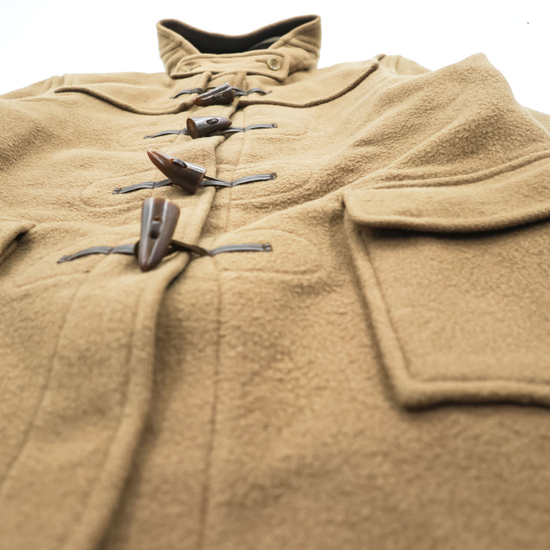 Burberrys Speciality Duffle Coating Camel Wool Duffle Coat Nova Check Made in England