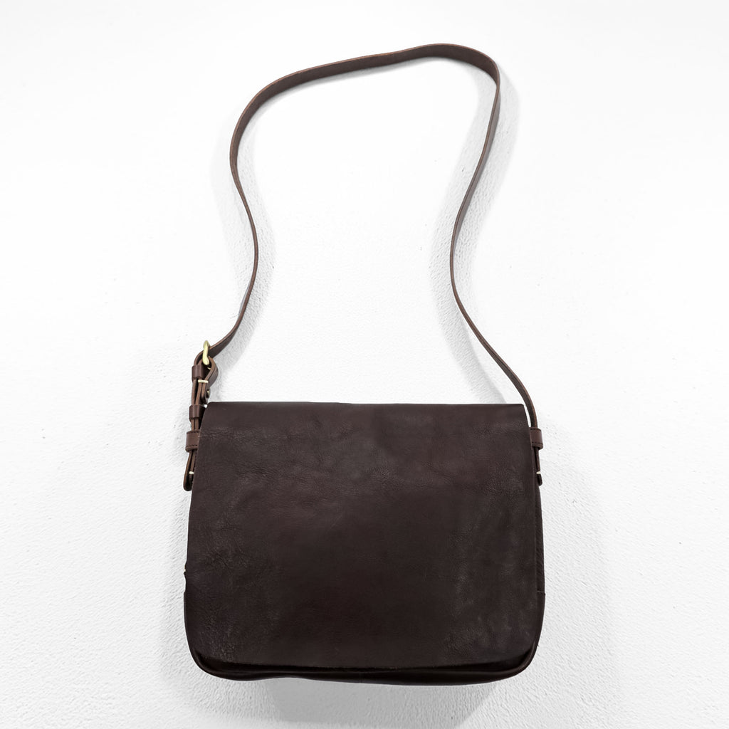 SLOW Japan Made BONO MAIL BAG Shoulder Bag Brown Tochigi Leather Full Vegetable Tanned Leather Flap