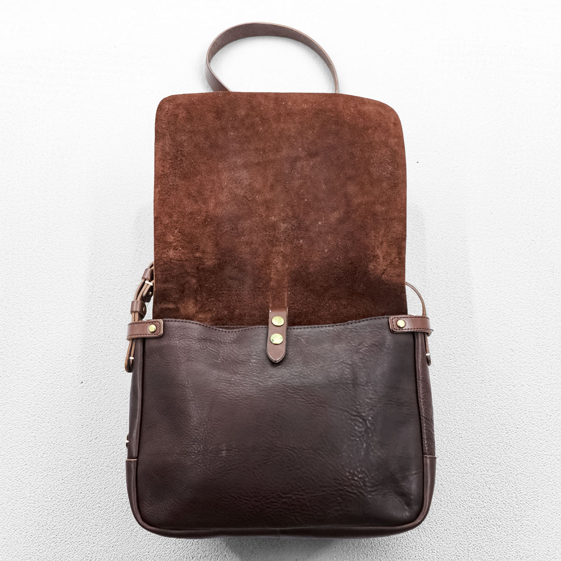 SLOW Japan Made BONO MAIL BAG Shoulder Bag Brown Tochigi Leather Full Vegetable Tanned Leather Flap