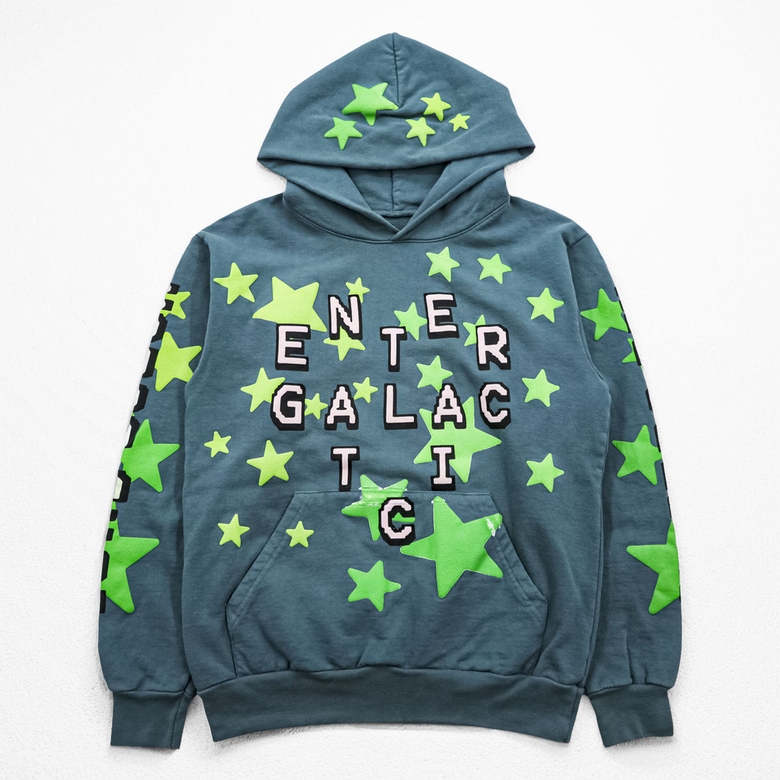 Kid Cudi x CPFM Enter Galactic Hoodie Blue Gray Glow in the Dark Stars Size S