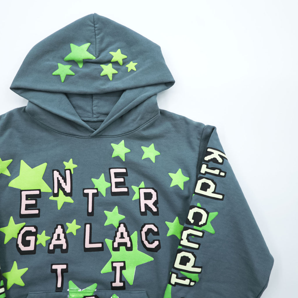 Kid Cudi x CPFM Enter Galactic Hoodie Blue Gray Glow in the Dark Stars Size S
