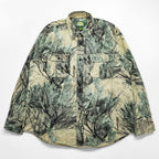 Cabela's 90s Vintage Open Country Camo Hunting Shirt Jacket Tree Print Cotton Blend L Regular Made in Macau