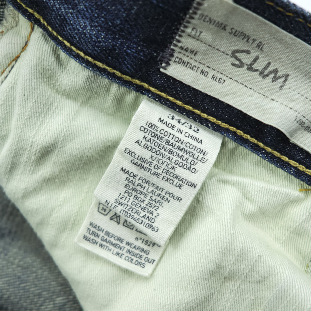 DENIM & SUPPLY RALPH LAUREN Denim Pants Jeans L Indigo Blue Vintage Wash Slim Fit