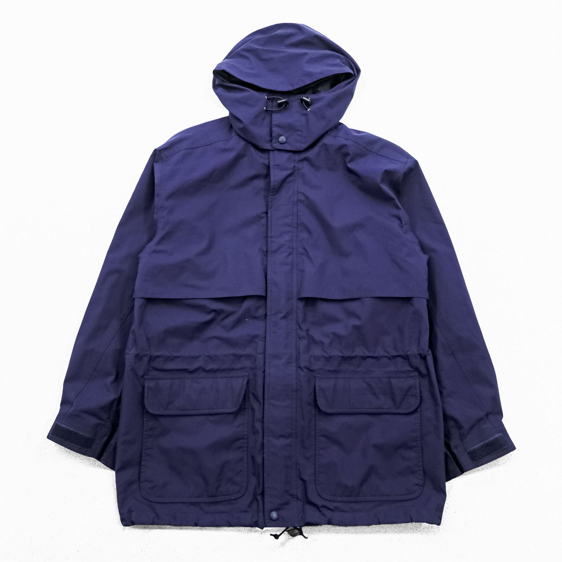 Eddie Bauer 90年代 ゴアテックス GORE-TEX 防水 マウンテンパーカー シェルジャケット M ネイビー ドローコード フード着脱