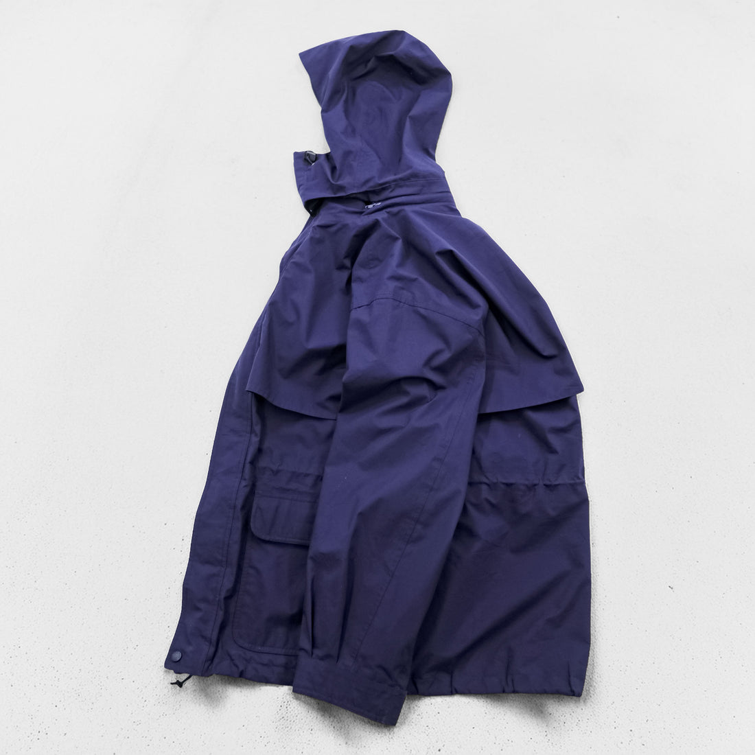 Eddie Bauer 90年代 ゴアテックス GORE-TEX 防水 マウンテンパーカー シェルジャケット M ネイビー ドローコード フード着脱